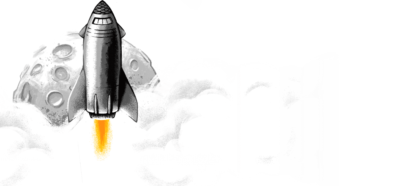Rocket with cloud